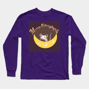 Merry Christmas with a mouse Long Sleeve T-Shirt